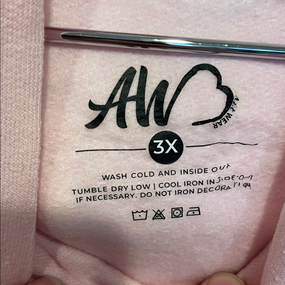 Admire Wear 3X Blush Pink Hoodie - Picture 2 of 7